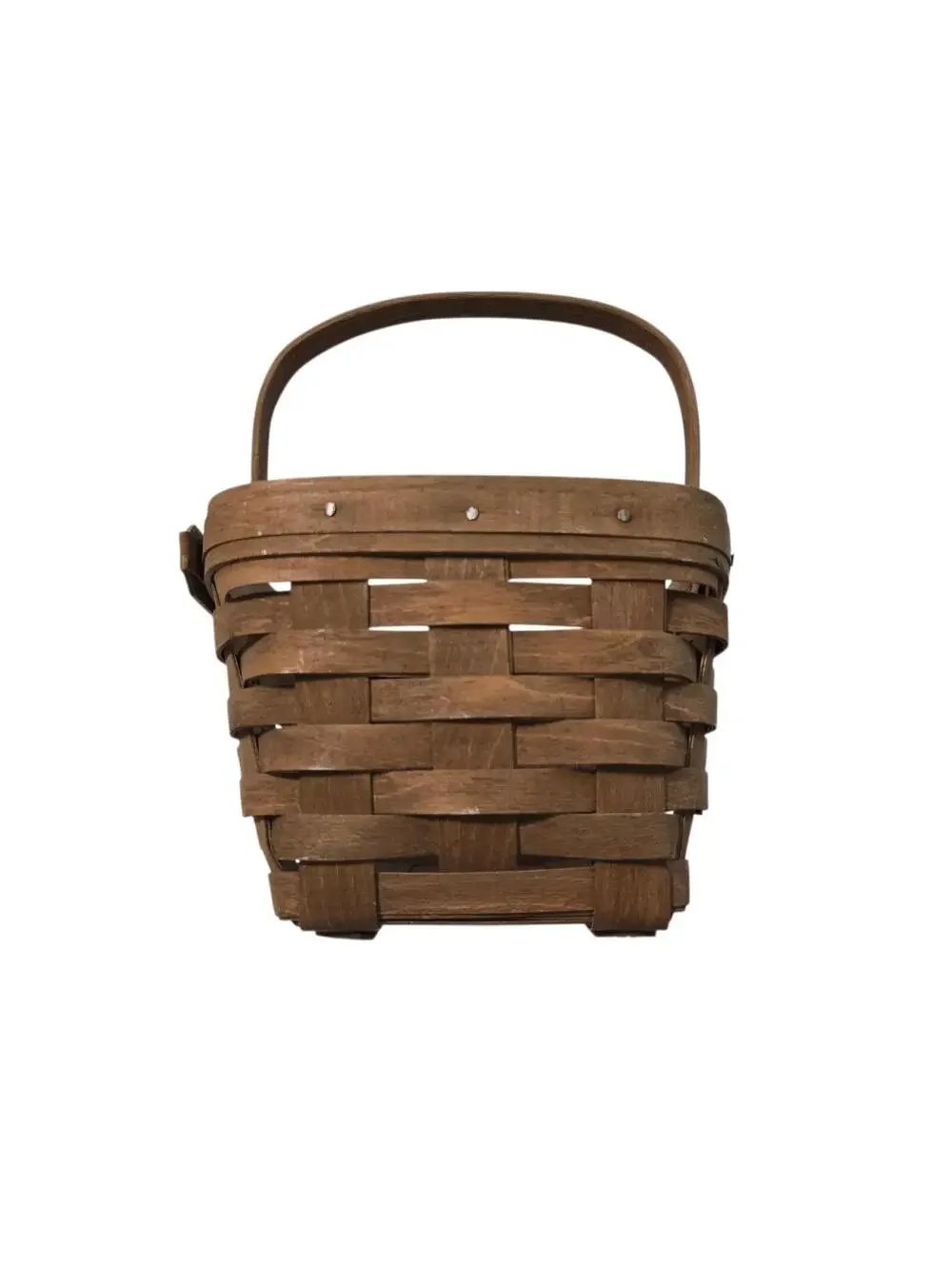 Vintage 1985 Longaberger Handwoven Medium Market Basket Signed EKS Dated, EUC